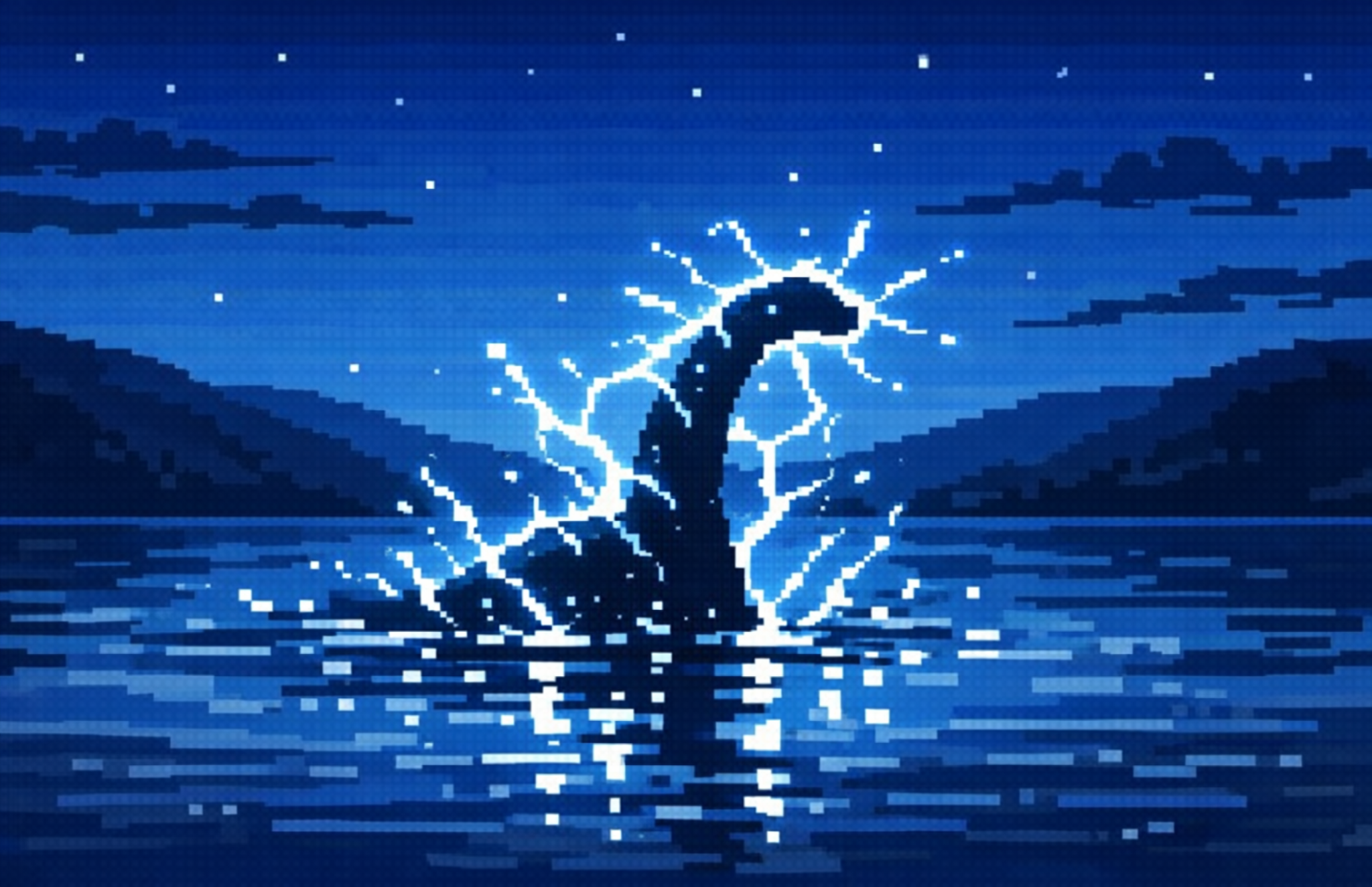 Loch Ness landscape illustration
